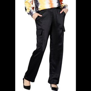 GREY by Jhoan Sebastian Grey Satin Cargo Pant Black - Regular